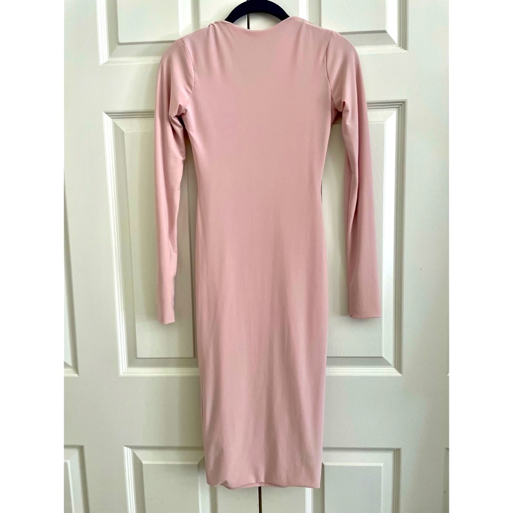 Blush Pink Midi Bodycon Dress
